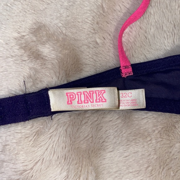 Pink by Victoria Secret Navy Blue Lace Bra 32C - Picture 3 of 4